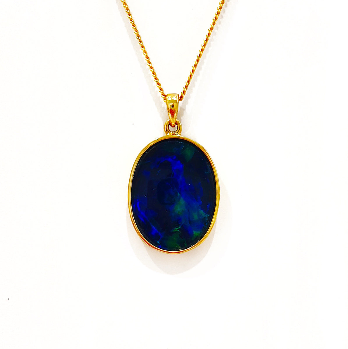 9ct Yellow Gold Triplet Opal Pendant Elegant Gemstone Jewellery