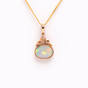 18ct Rose Gold Crystal Opal Pendant