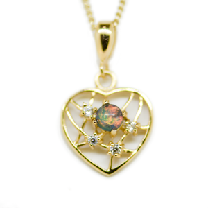 Sterling Silver Gold Plate Triplet Opal Pendant