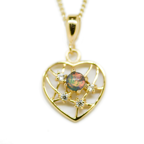 Sterling Silver Gold Plate Triplet Opal Pendant