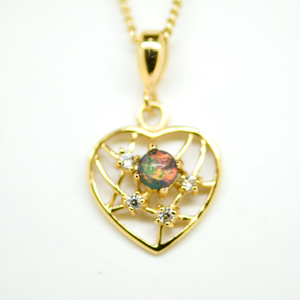 Sterling Silver Gold Plate Triplet Opal Pendant