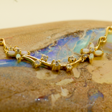 Sterling Silver Gold Plated Solid Opal Bracelet