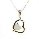 Sterling Silver Crystal Opal Heart Pendant