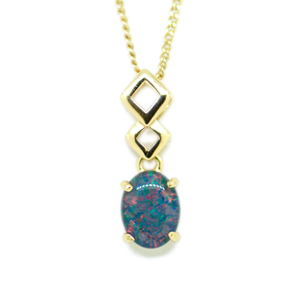 Sterling Silver Gold Plate Triplet Opal Pendant