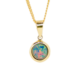 14ct Yellow Gold Doublet Inlay Pendant