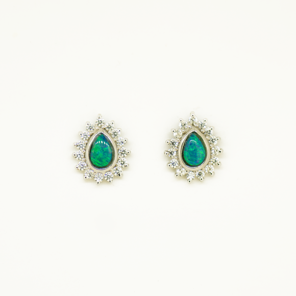 Sterling Silver Opal Earrings