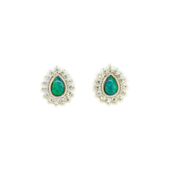 Sterling Silver Opal Earrings