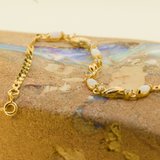 Sterling Silver Gold Plated Solid Opal Bracelet