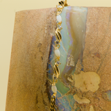 Sterling Silver Gold Plated Solid Opal Bracelet