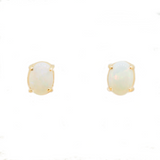 Sterling Silver Gold Plated Solid Opal Earrings