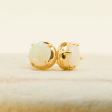 Sterling Silver Gold Plated Solid Opal Earrings