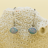 14ct White Gold Doublet Opal Earrings