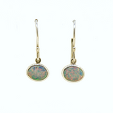 14ct White Gold Doublet Opal Earrings