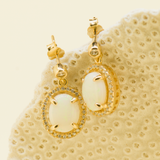 Sterling Silver Gold-Plated Solid Opal Earrings