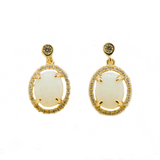 Sterling Silver Gold-Plated Solid Opal Earrings