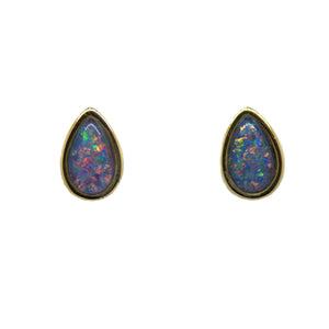 Sterling Silver Gold Plated Triplet Opal Earrings