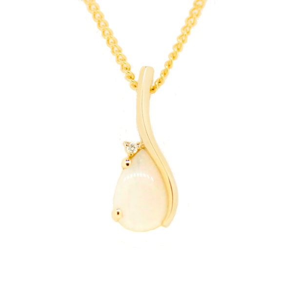 14ct Yellow Gold Solid Opal Pendant