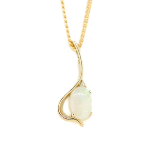 9ct Yellow Gold Solid Opal Pendant