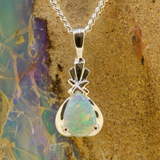 Solid Opal Pendant in White gold