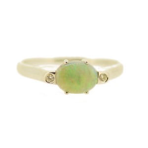 Sterling Silver Solid Opal Ring