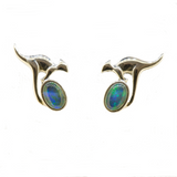 Sterling Silver Triplet Opal Kangaroo Earrings