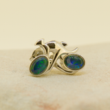 Sterling Silver Triplet Opal Kangaroo Earrings