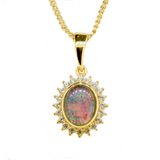 Sterling Silver Gold Plated Triplet Opal Pendant