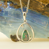 Sterling Silver Doublet Opal Pendant