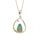 Sterling Silver Doublet Opal Pendant