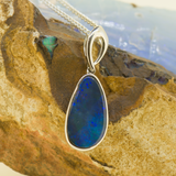 14ct White Gold Doublet Opal Pendant
