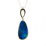 14ct White Gold Doublet Opal Pendant