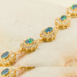 Sterling Silver Gold Plate Triplet Opal Bracelet