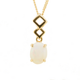 Sterling Silver Gold Plated Solid Opal Pendant