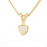 9ct Yellow Gold Solid Opal Heart Pendant