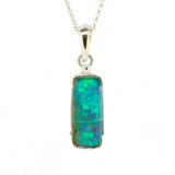 14ct White Gold Queensland Boulder Opal Pendant