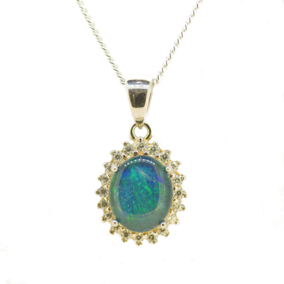 Sterling Silver Triplet Opal Pendant