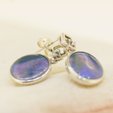 Sterling Silver Black Opal Earrings