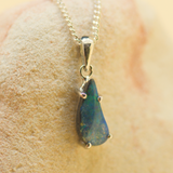 14ct White Gold Boulder Opal Pendant