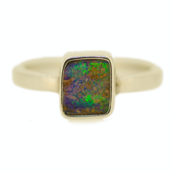 Sterling Silver Boulder Opal Ring