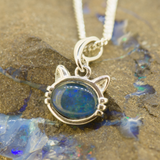 Sterling Silver Triplet Cat Pendant