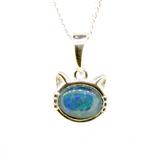 Sterling Silver Triplet Cat Pendant