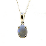 Sterling Silver Black Opal Pendant