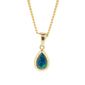 14ct Yellow Gold Inlay Doublet Pendant