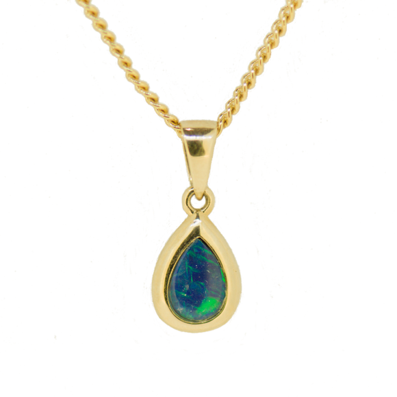 14ct Yellow Gold Inlay Doublet Pendant