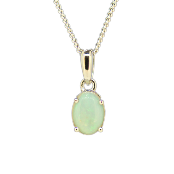 Sterling Silver Solid Opal Pendant