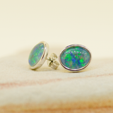 Sterling Silver Triplet Opal Earrings