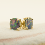 9ct Yellow Gold Triplet Opal Earrings