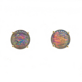 9ct Yellow Gold Triplet Opal Earrings