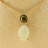 14ct Yellow Gold Solid White Opal Pendant