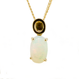 14ct Yellow Gold Solid White Opal Pendant